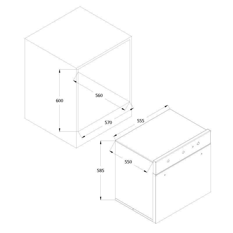 فرن بلت إن فريش 60 سم - أسود /GEOFR60CMB/10344(ك.10727)